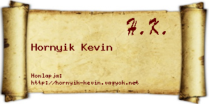 Hornyik Kevin névjegykártya
